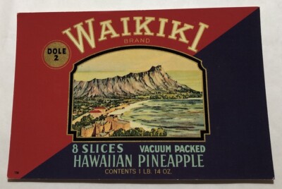 Waikiki Brand Vacuum Packed Hawaiian Pineapple, Hawaii. PC (C3)