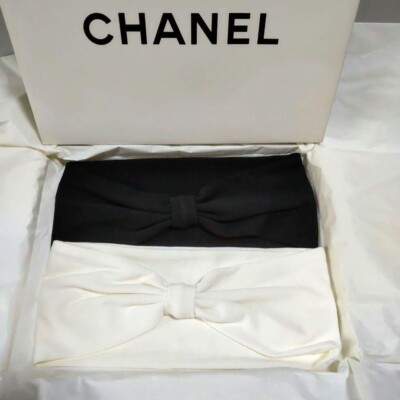 【B2】石原 CHANEL Coco シャネル ヘア・リストバンド 白 CHANEL シャネル ココマーク ヘアバンド、リストバンドセット