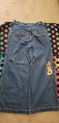 👖jnco jeans mens 31w 32l scuff on back pocket extra big back