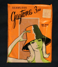 Vintage 3 Pairs per Pack Gaytone Seamless Pantyhose/Stockings - Size 10.5 -Spice