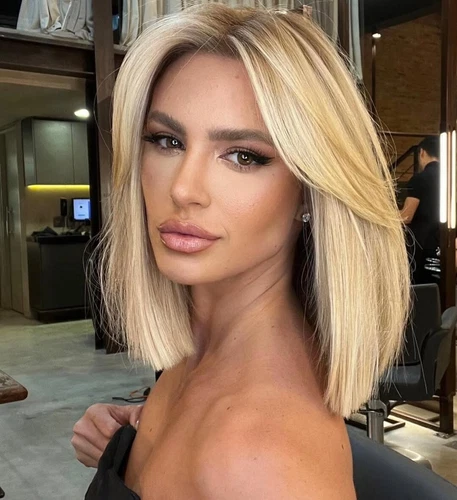 Short Ombre Honey Blonde Human Hair Wigs Bob Wigs Lace Front Wigs for Women - Picture 3 of 7
