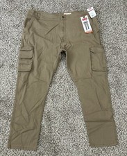 New Wrangler Five Star Regular Fit Taper Leg Cargo Pants Beige 42 X 30