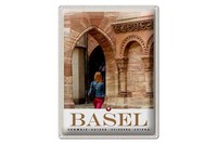 Blechschild Reise 30X40 Cm Basel Schweiz Stadttour Altstadt