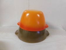 Vintage Fire King Cinderella Style Nesting Mixing Bowls s/2 Brown  Orange USA