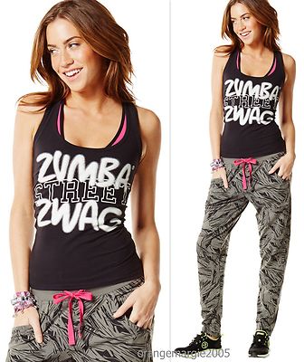 ZUMBA Let's Tassel Slim HAREM HipHop Pants & Street SWAG Racerback Top 2Pc.Set!!