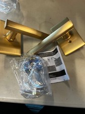 Emtek 5212FRLRHUS4 Modern Rectangular Rosette Privacy Set RH Satin Brass
