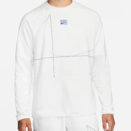 Top fitness in pile Nike Dri-FIT da uomo a maniche lunghe (DQ6622-121) bianco taglia 2XL nuovo con etichette! - Foto 1 di 13