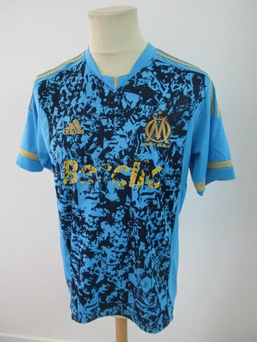 Maillot de football vintage OM Marseille N° 11 NIANG Adidas Bleu Taille
