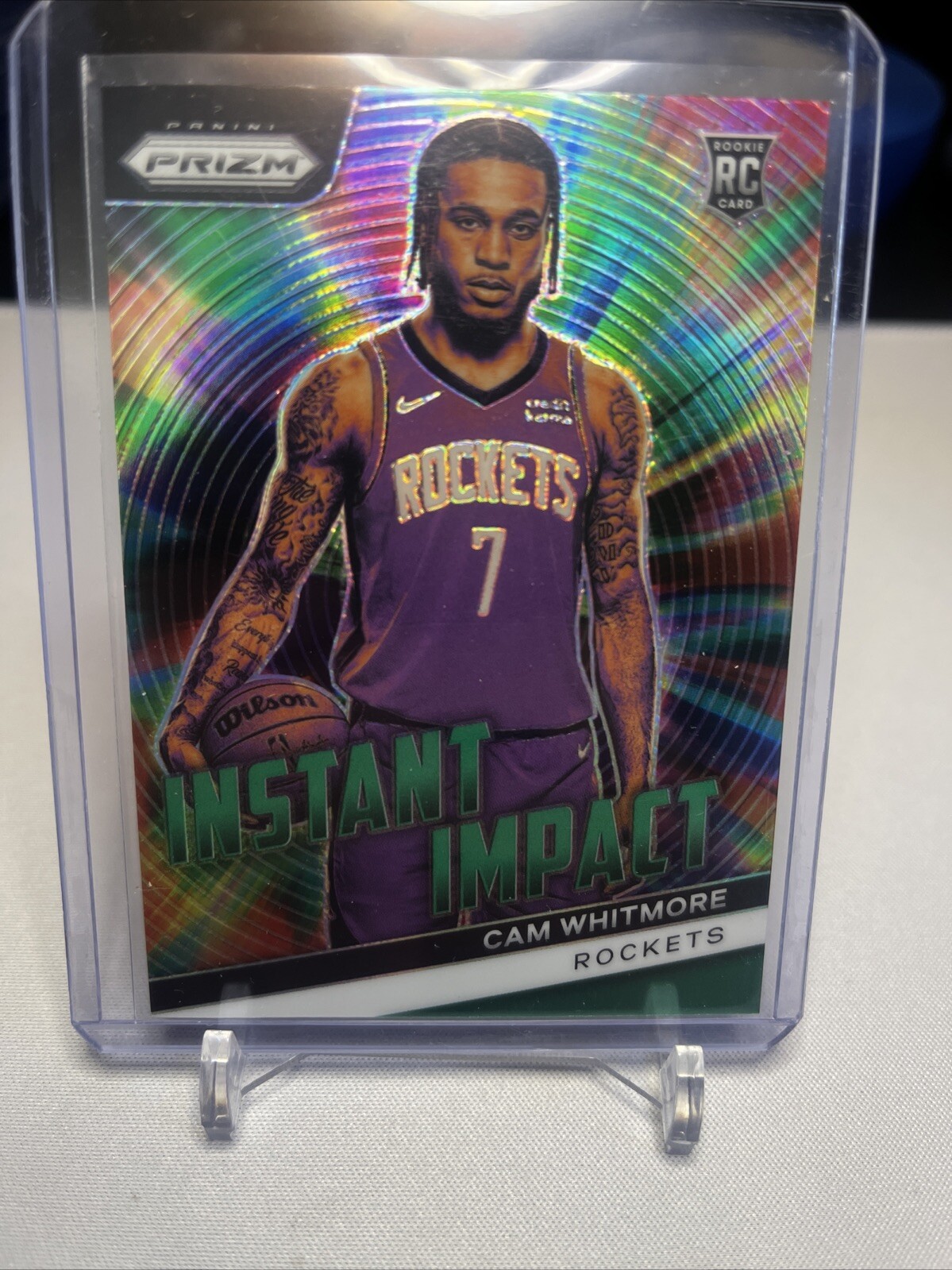 2023-24 Panini Prizm - Instant Impact Green Prizm #7 Cam Whitmore (RC)