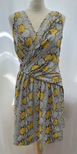 Rachel Roy Grey Snake Print Sleeveless Wrap Dress Size 4 UK12