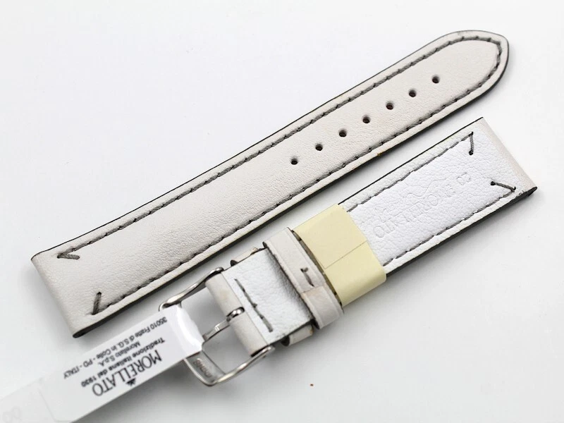 Cinturón de piel de becerro genuino hecho a mano unisex color blanco con correa hecha a mano Foto 3 de 4