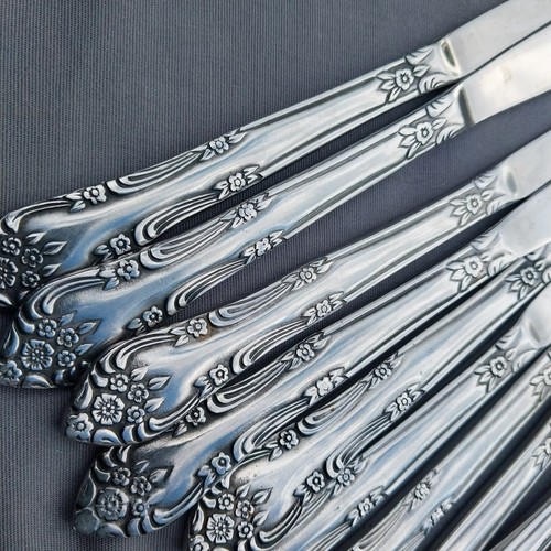 Floral Flower Swoop Hibiscus Rogers Korea 24 Piece Flatware Stainless Steel  - 第 3/5 張圖片