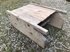 Vintage Wooden Sled Folk Art Peasant Early 20th Century Chalet Mountain Decor