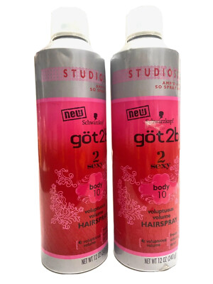2 got 2b 2 sexy body 10 hairspray 12oz distressed bottle 