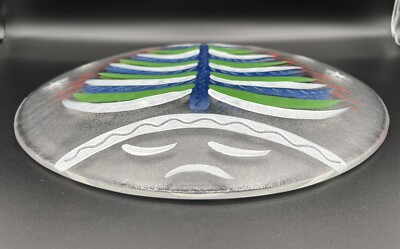 Kosta Boda Hand Painted 13” Christmas Tree Plate Signed Ulrica