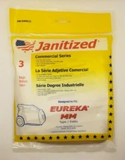 3 JANITIZED JAN - EUMM(3)  VACUUM FILTER BAGS TO FIT EUREKA 3670 - 3690, SEALED