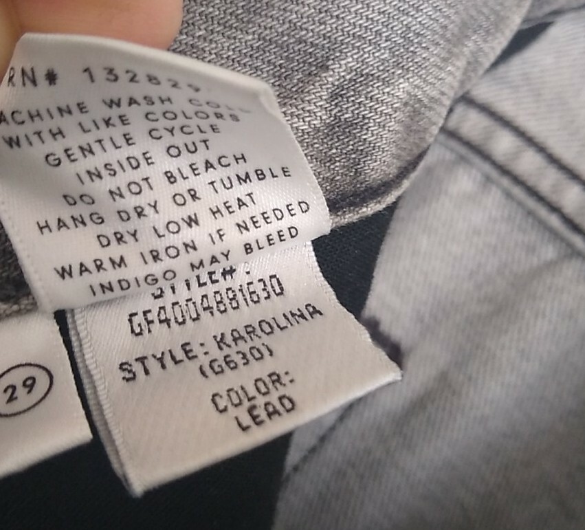 ライク GRLFRND Karolina High Rise Distressed Gray Button Fly Jeans Size