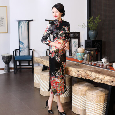 Women Summer Long Qipao 3/4 Sleeves Dress Chinese Traditional Ice Silk Cheongsam | eBay Women Summer Long Qipao 3/4 Sleeves Dress Chinese Traditional Ice Silk Cheongsam | eBay