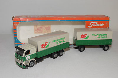 TEKNO SCANIA 142H 142 H LKW MIT ANHÄNGER TRANSFLORA HOLLAND NEAR MINT BOXED