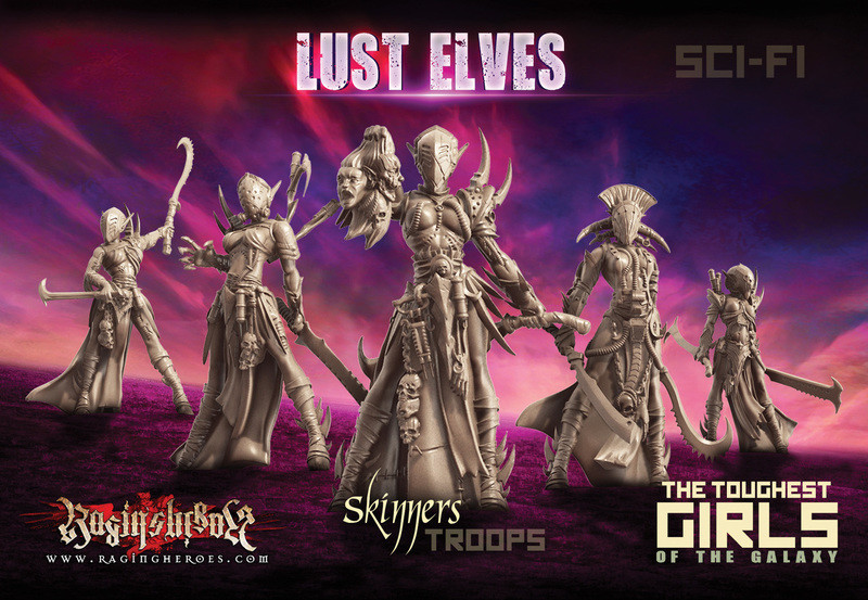 Неистовые герои Эльфы Вожделения Отряды Скиннеров Научно фантастические женщины воительницы 28 мм