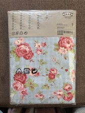 IKEA ROSALI N Single Duvet Cover Set - Blue Floral Rose Print - 100% Cotton