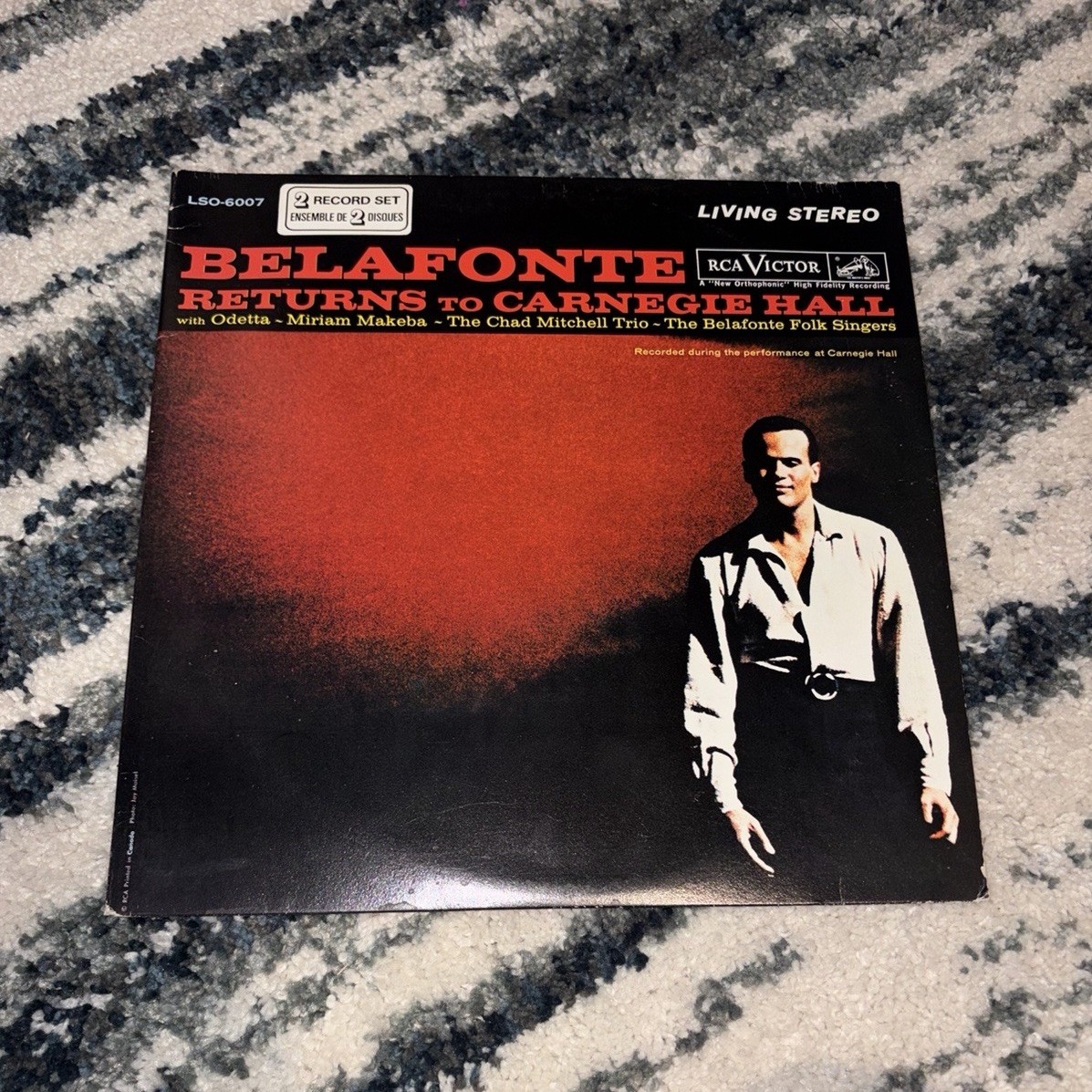 Harry Belafonte Returns to Carnegie Hall RCA Victor Folk Double LP Live Vinyl