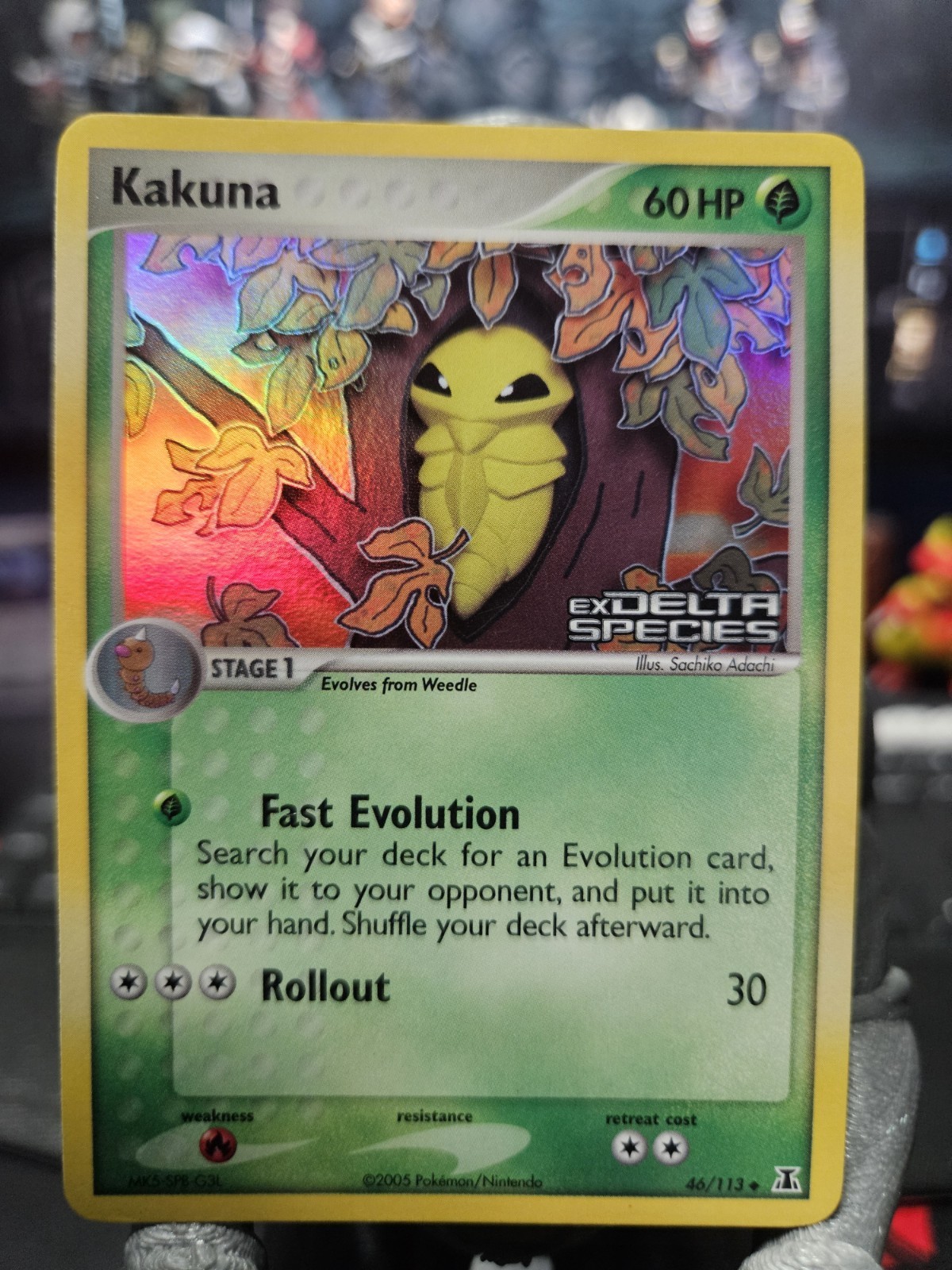 Kakuna 46/113 EX Delta Species Reverse Holo Stamped Uncommon Pokemon LP