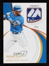 2019 Panini Immaculate Swatches Brand Tag 4/5 Jonathan Davis #IS-JD Patch k1r