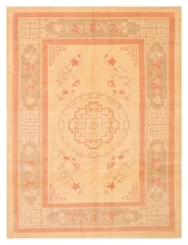 Traditional Cream 7'10" x 10'3" Hand-knotted Oriental Carpet Wool Area Rug