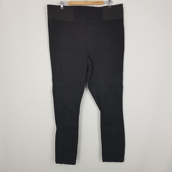 Breakers Womens Size 20 Black Straight Leg Pants Elastic Waist Wide Waistband