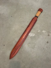 Rudis Wood Wooden Gladius Gladiator Trophy Display Sword, Padauk, Handmade, 24"