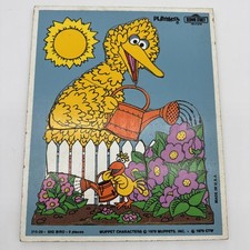 Vintage 1979 Playskool Sesame Street Wooden Tray Puzzle BIG BIRD 315-20 9pc