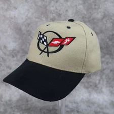 C5 Corvette Chevrolet Tan Black Twill Hat Ball Cap Mens Strapback Adjustable