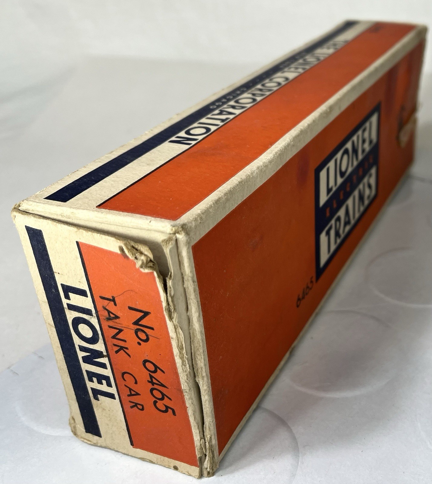 Lionel Postwar Sunoco 2 Dome Tank Car 6465 VERY GOOD+ W/ ORIGINAL BOX !