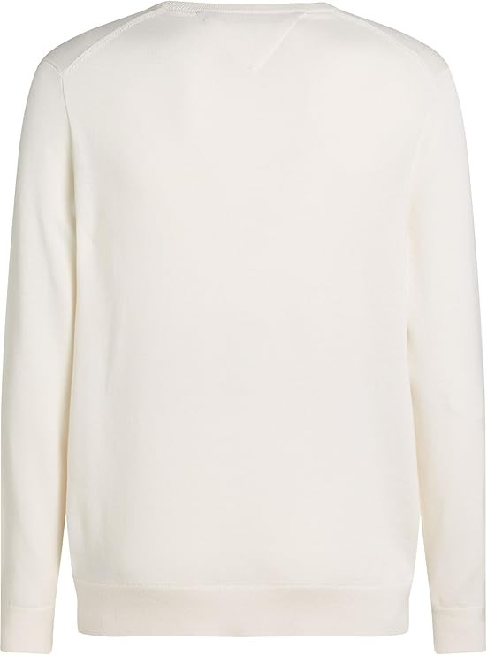 Tommy Hilfiger Men's Ivory Cotton Round Neck Jumper - Size M image 2