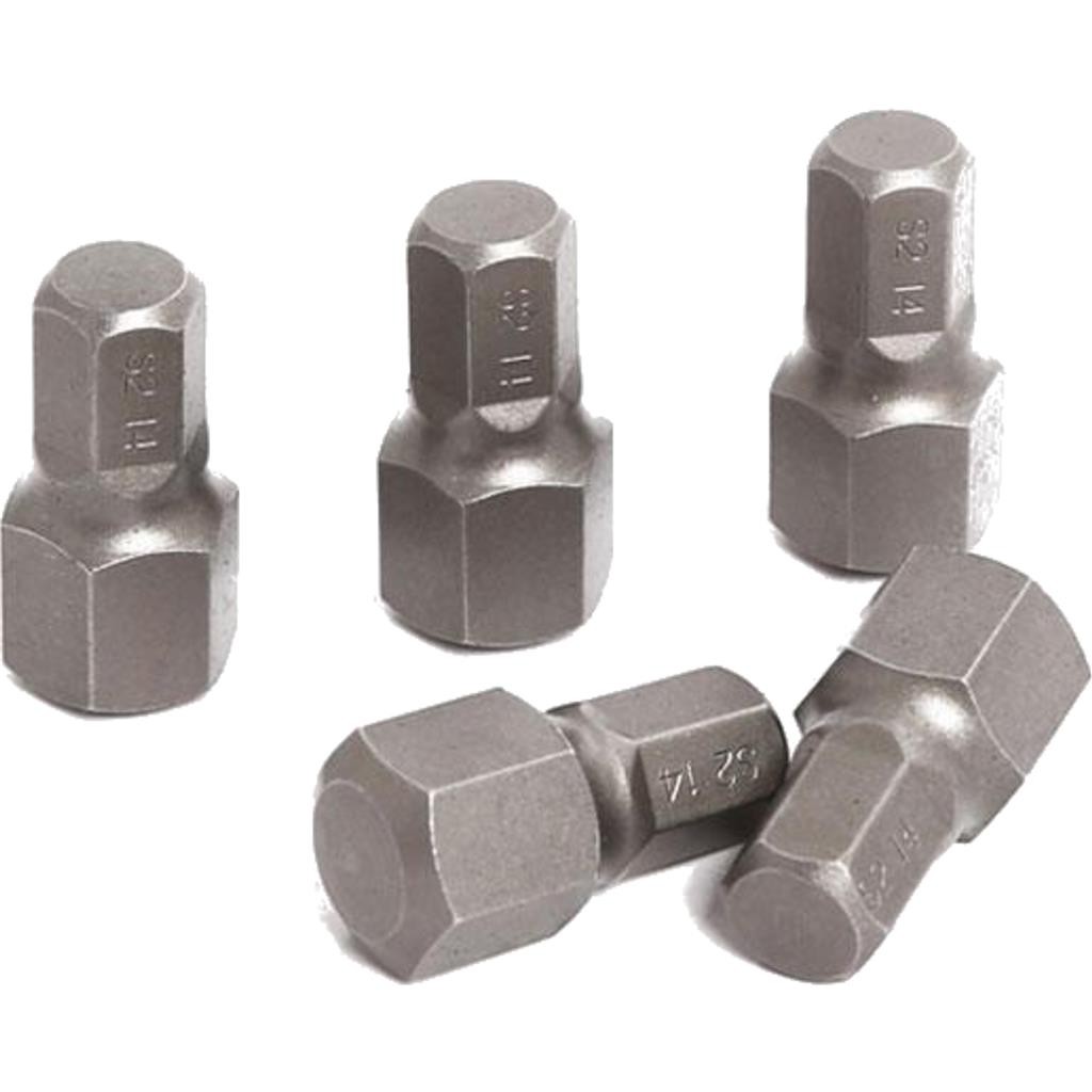 Neilsen 5pc Hex Bit Set 14mm x 30mm 10mm Hex Shank Allen Key Bits H14
