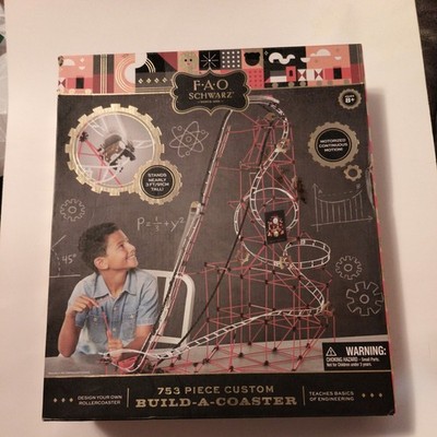 NEW FAO Schwartz 753 Piece Custom Build-A-Coaster Kids Engineering Toy Ages 8+ 