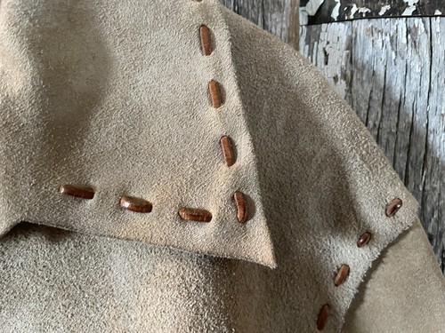 Vintage Suede Cowboy Indian Jacket Fringe Western Coat Retro Campfire Leather - Picture 9 of 19