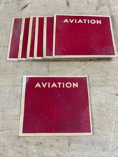 LOTE DE 7 LETREROS DE NAFTA COMERCIALES DE AVIACIÓN DE ACEITE ESTÁNDAR AÑOS 50 60 DE COLECCIÓN #AA