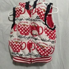 Allo & Lugh Red & White Vest 90/48 12 month With Hood