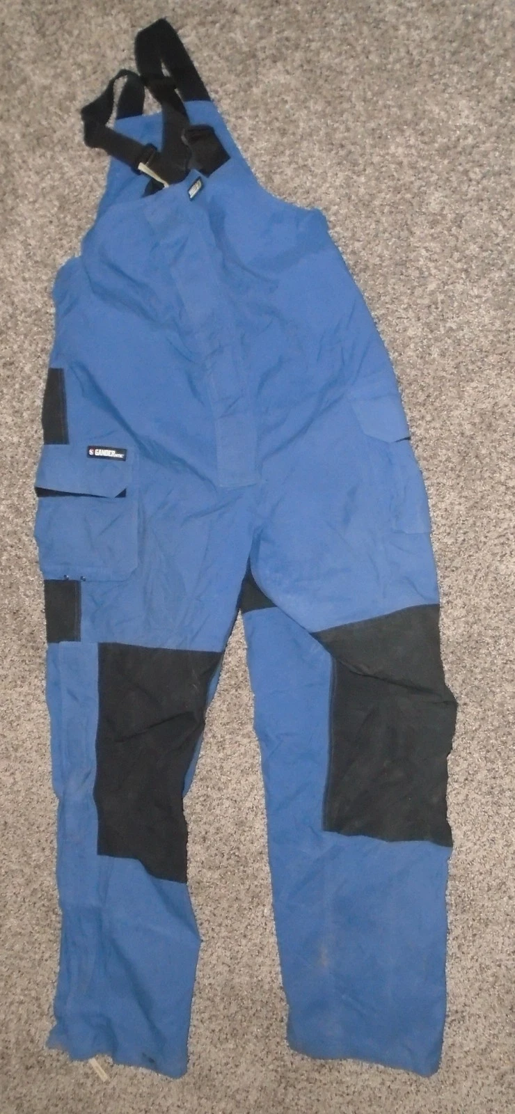 Gander Mtn TechH2O Bib Pants Mens L Blue Black Waterproof Breathable Snow Ski