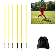 6pcs Soccer Agility Poles 5FT Adjustable Speed Training Equipment Outdoor