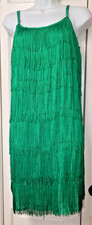 Vine and Love Fringe Dress Retro Inspired 1920's Gatsby Flapper Party Size Large