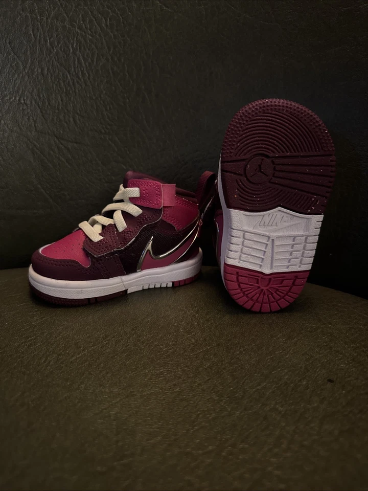 Jordan 1 Mid RM EasyOn, Burdeos Blanco Volt Tint Active Pink (TD), Talla 3C Foto 3 de 4