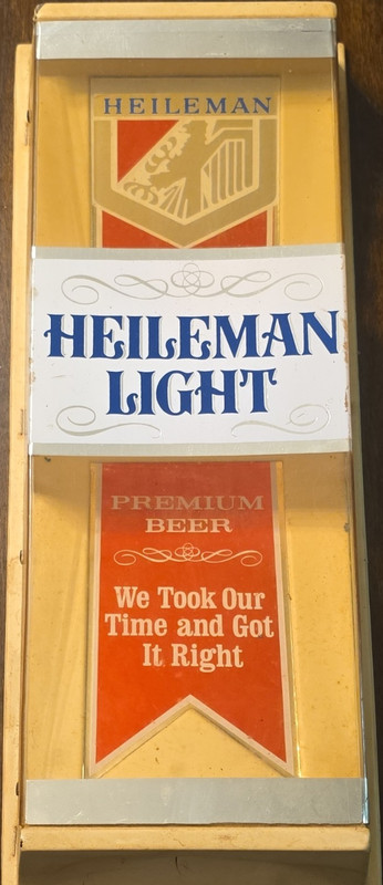 Heileman Light Premium Beer Lighted Plastic Formed Display Sign w/ Cord 125V