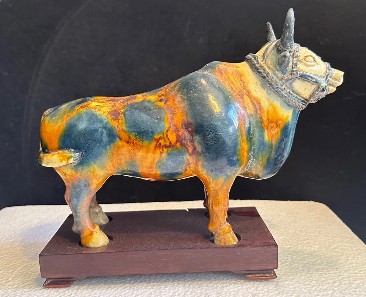 陶瓷古董中国牛雕像、雕像| eBay