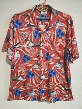 American Excellence Sport USA Made Hawaiian Shirt XL Military Licensed Red Coast