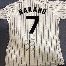 Hanshin Tigers Takumu Nakano Signed Home Jersey L Size Baseball Uniform