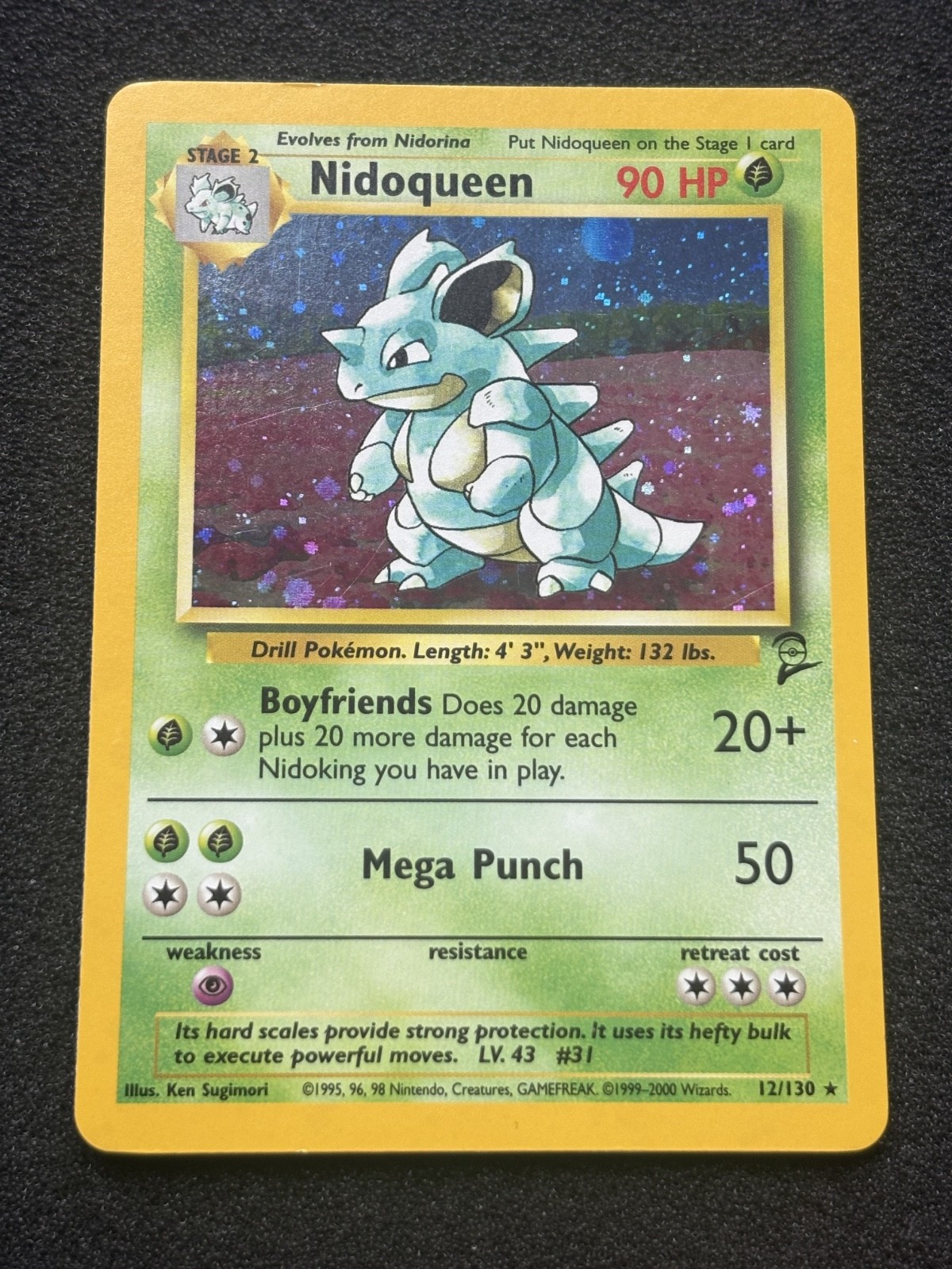 Pokemon Nidoqueen Base Set 2 12/130 Holo Rare Pokemon Lightly Played