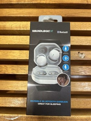 SoundLogic XT Invisible Bluetooth In-Ear Earbuds w/ Mic, Sleeping, White